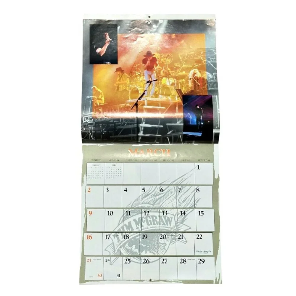 Vintage Tim McGraw Calendar 1997 Country Music Superstar Unused Unmarked
